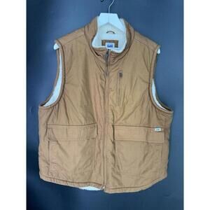 Lee Men’s Work Wear Canvas Vest Sherpa Lined Tabacco XL